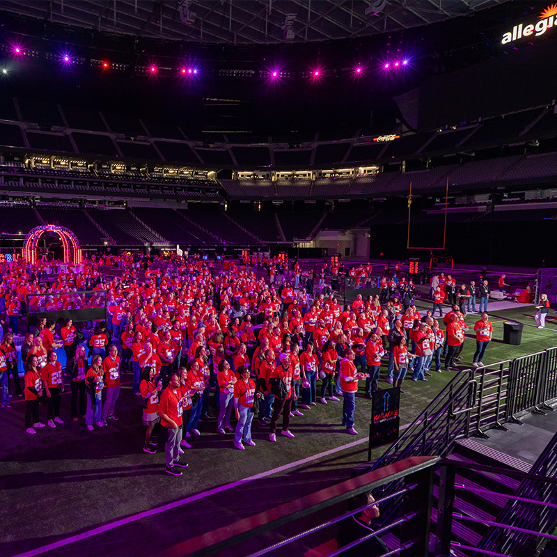 sport enthusiasts gathering on a stadium