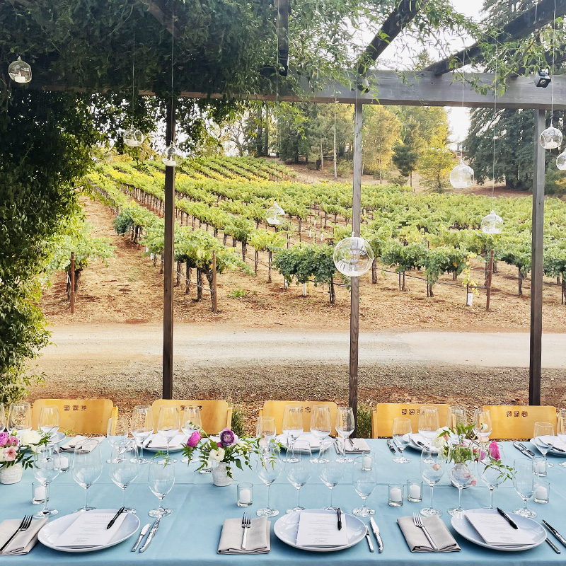 table set up for an outdoor dining