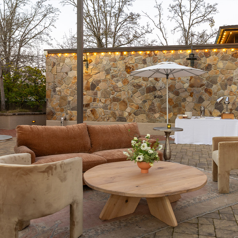 private seating on an outdoor setting